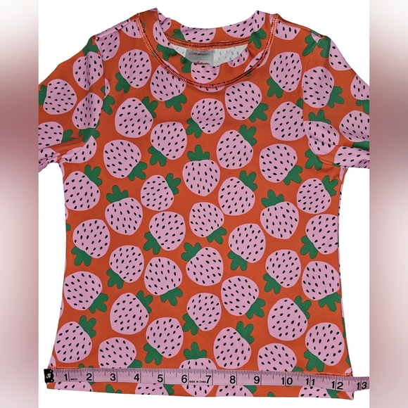 Hanna Andersson Girls Strawberry Rash Guard Shirt Swim Top UV Sz 5 - Picture 9 of 14